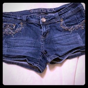 Jean shorts like miss me with rhinestones
